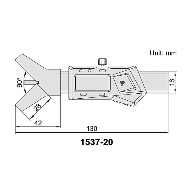 Insize 0-20 mm / 0-0.787 inch Digital Chamfer Gage, 1537-20