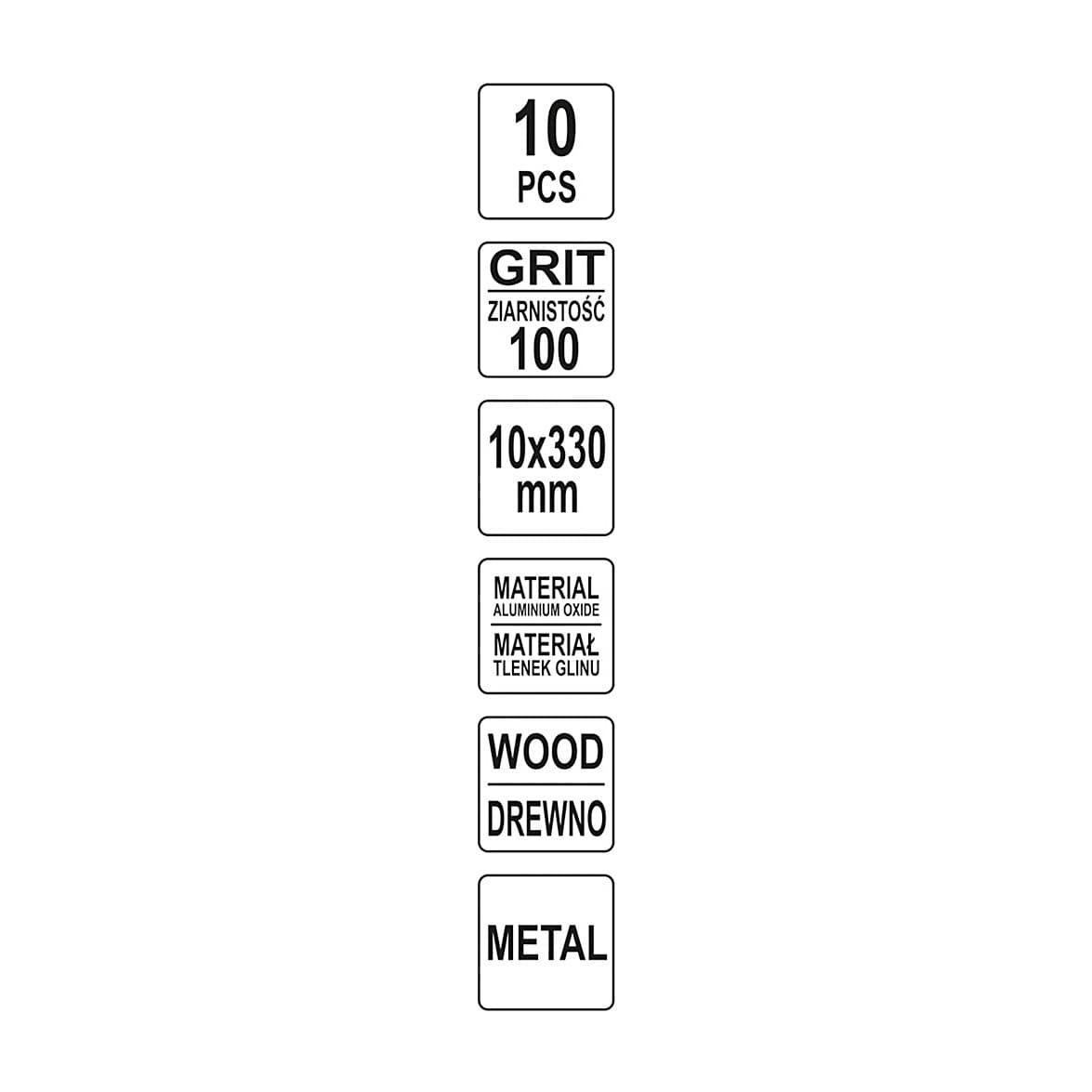 Yato 100 Grit / 10 x 330 mm Abrasive Sanding Belt (Pack Of 10 Pcs), YT-09745