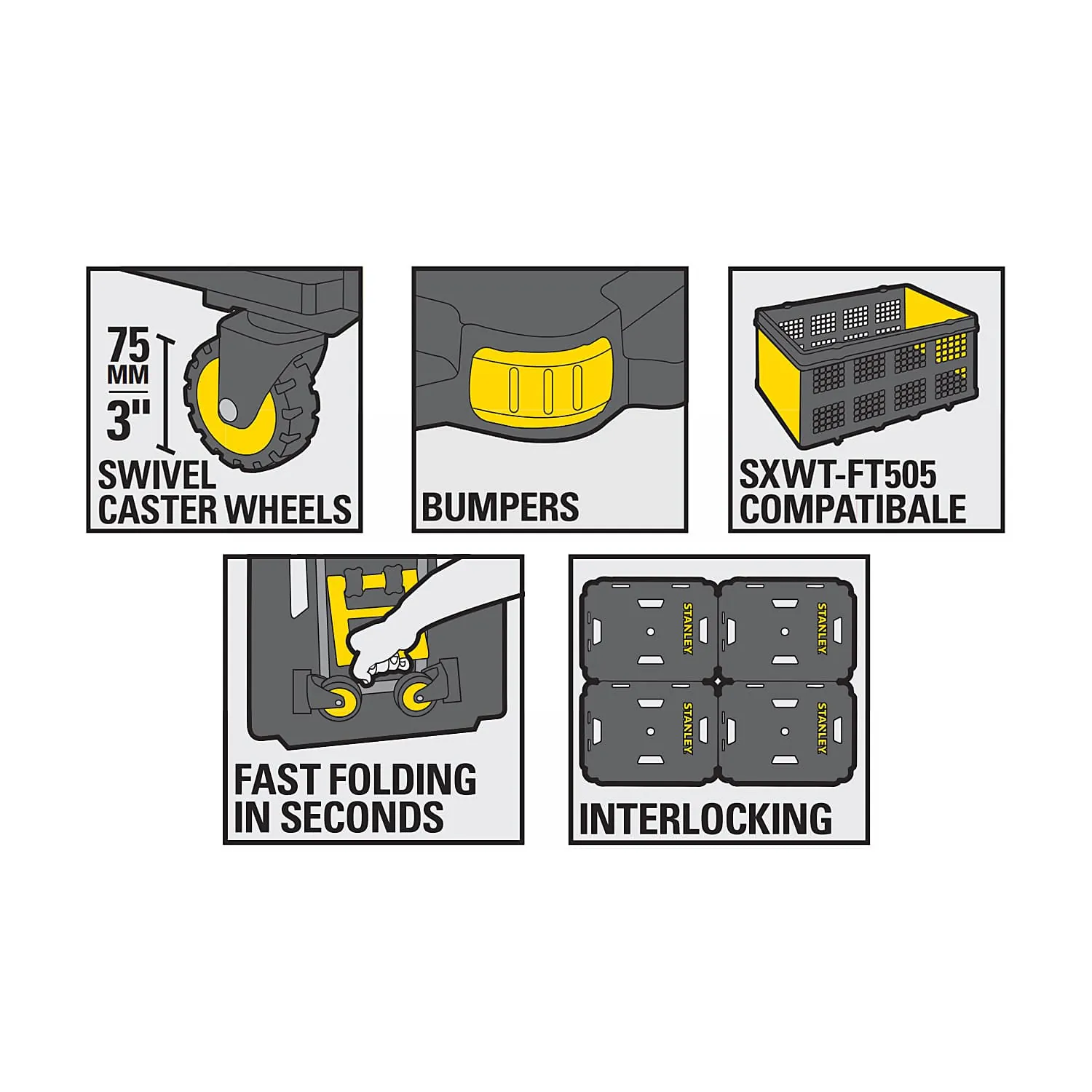 Stanley 137 Kg Load Capacity Utility Platform Dolly with Handle, SXWT-PC532-SP
