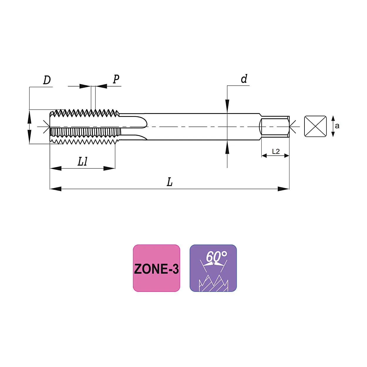 JK 1/2 Inch UNF HSS Thread Hand Tap (Set of 3 Pcs), 9110041