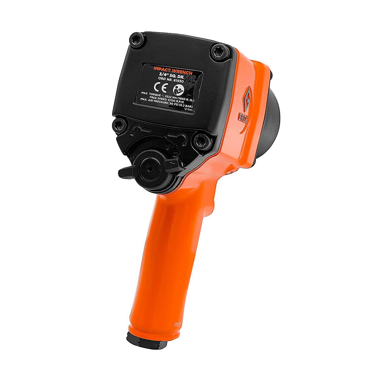 Groz 2522 Nm 3/4 Inch Aluminium Body Impact Wrench (Improved Twin Hammer Mechanism), IPW/401