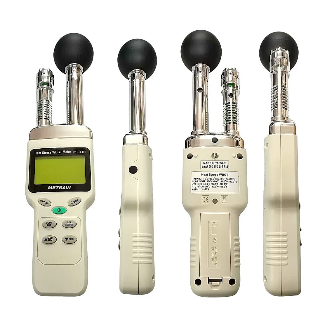 Metravi Wet Bulb Globe Temperature Meter With Datalogger, WBGT-188D