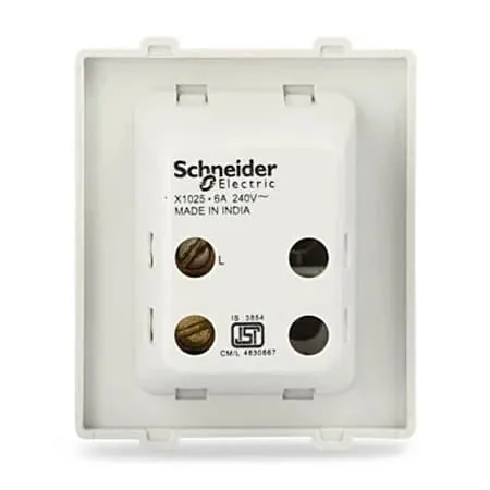 Schneider Electric Opale 6 Amp 2 Module Bell Push Switch - White (Pack of 10 Pcs), X1025WH