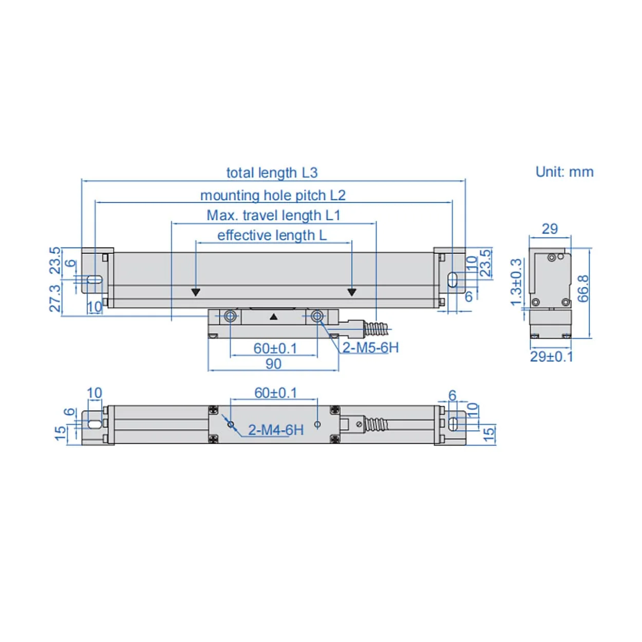 Insize 100 mm Effective Length Linear Scale, ISL-B5-100