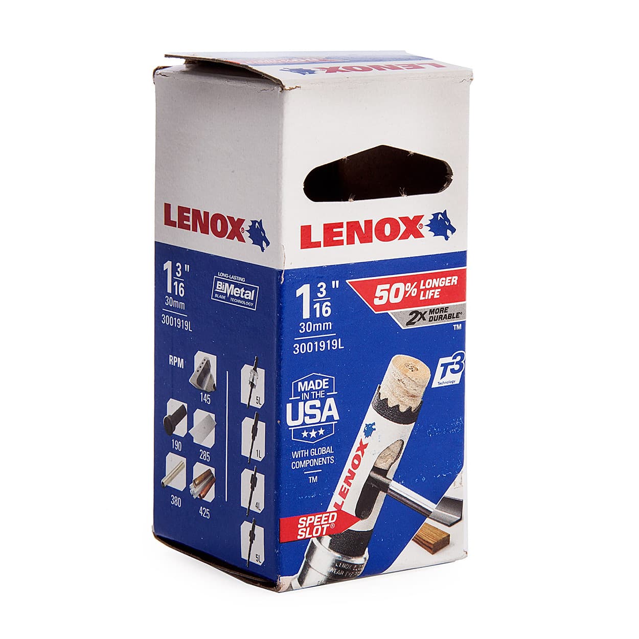 Lenox 30 mm / 1-3/16 inch Bi-Metal Speed Slot Hole Saw With T3 Technology, 3001919L