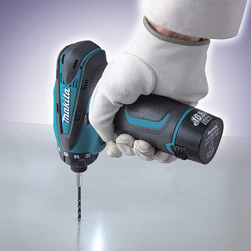 Makita 10.8V Li-Ion 6.35 mm (1/4") Cordless Drill Driver with Charger & 2 Pcs 1.3Ah Batteries, DF030DWE