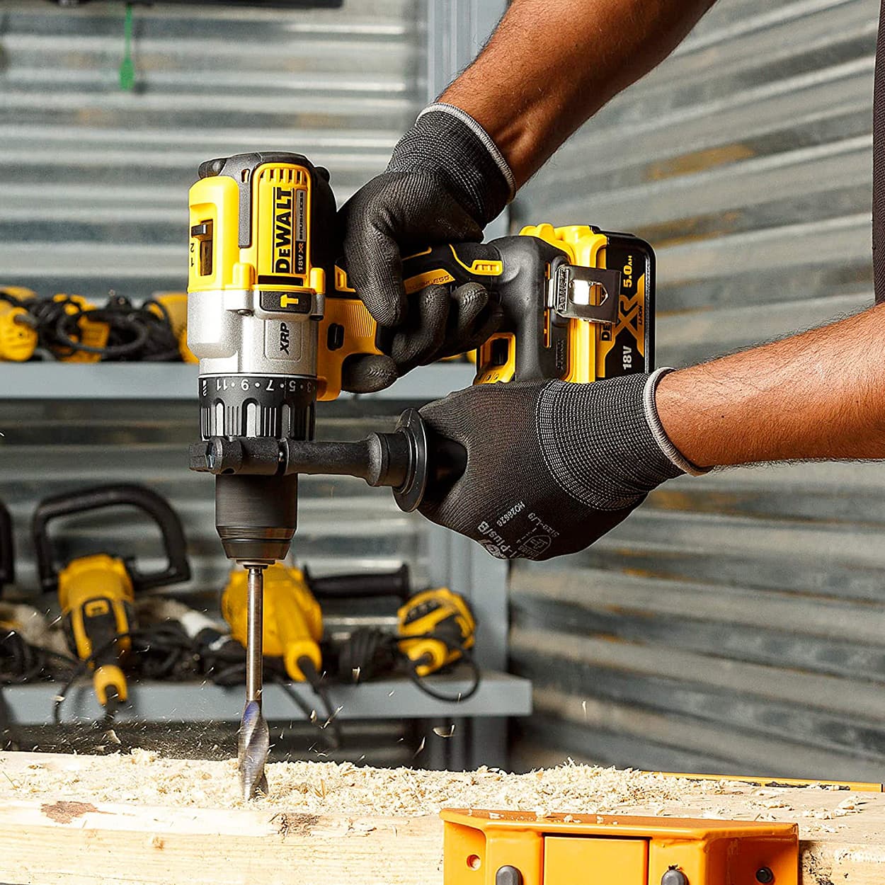 Dewalt 18V / 13mm XR Li-ion Premium Cordless Hammer Drill Machine Driver with Brushless Motor with 2x5.0Ah Battery Included, DCD996P2-QW