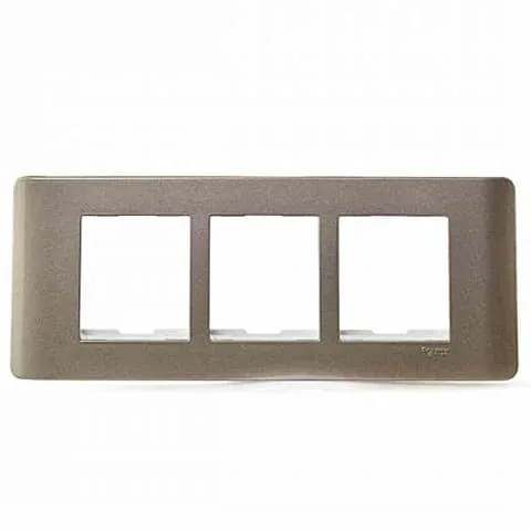 Schneider Electric Zencelo 6 M Grid & 6 Module Cover Frame - Silver Bronze (Pack of 5 Pcs), IN8406C(SZ)