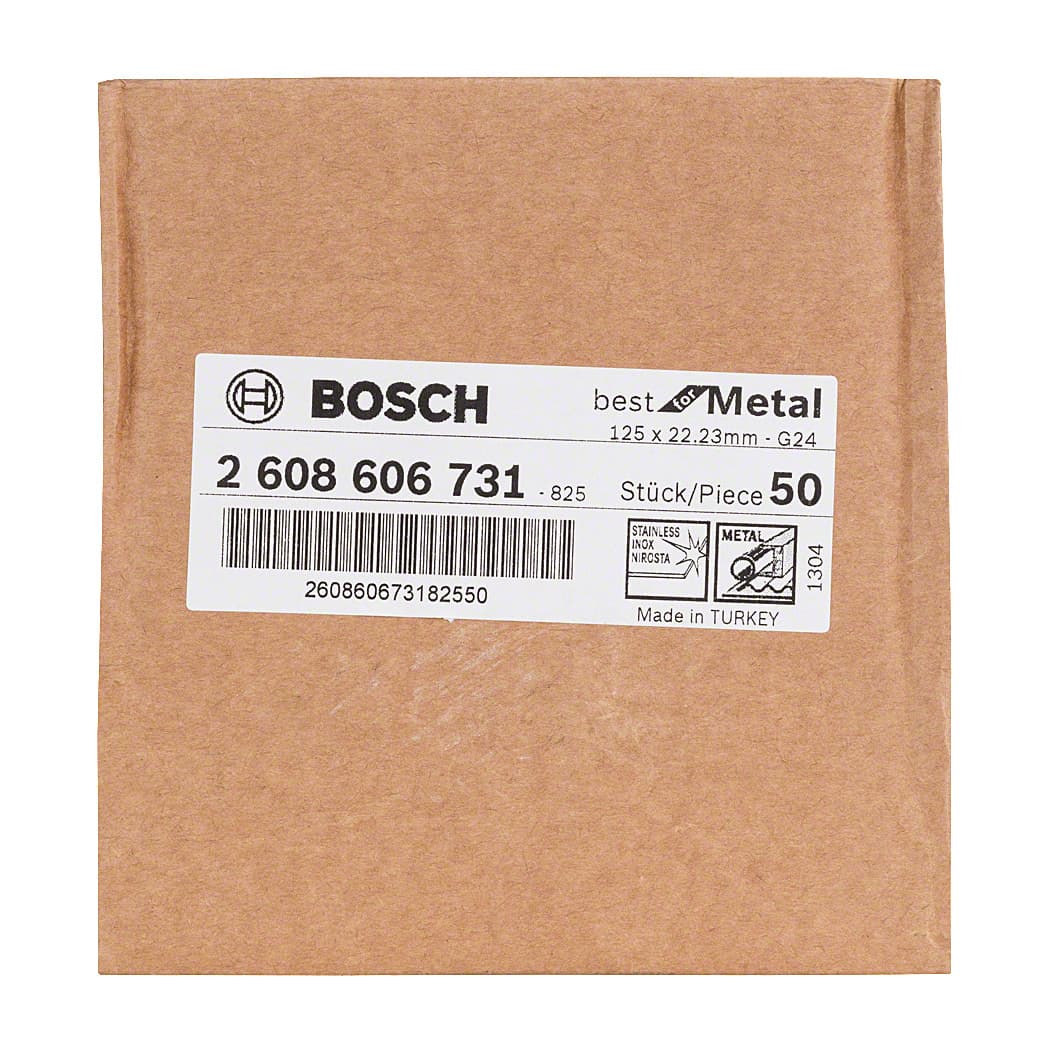 Bosch 125 mm / 24 Grit R574 Zirconia Fibre Sanding Discs (Pack of 50 Pcs), 2 608 606 731