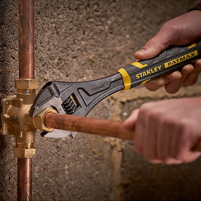Stanley 300 mm / 12 inch Fatmax Bi-Material Quick Adjustable Wrench (Black Phosphate Finish), FMHT13128-0