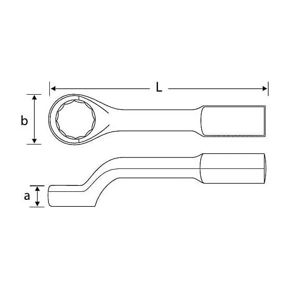 Taparia 50 mm Slogging Ring Offset Spanner With Box Handle, SSROB 50