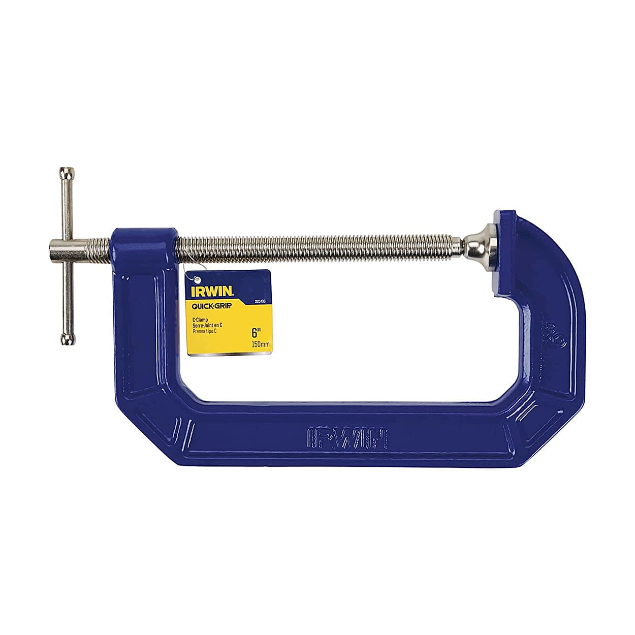 Irwin 150 mm / 6 Inch Steel C-Clamp 100 Series (Blue & Silver), 225106
