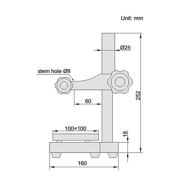 Insize 150 mm Dial Indicator Stand, 6876-150