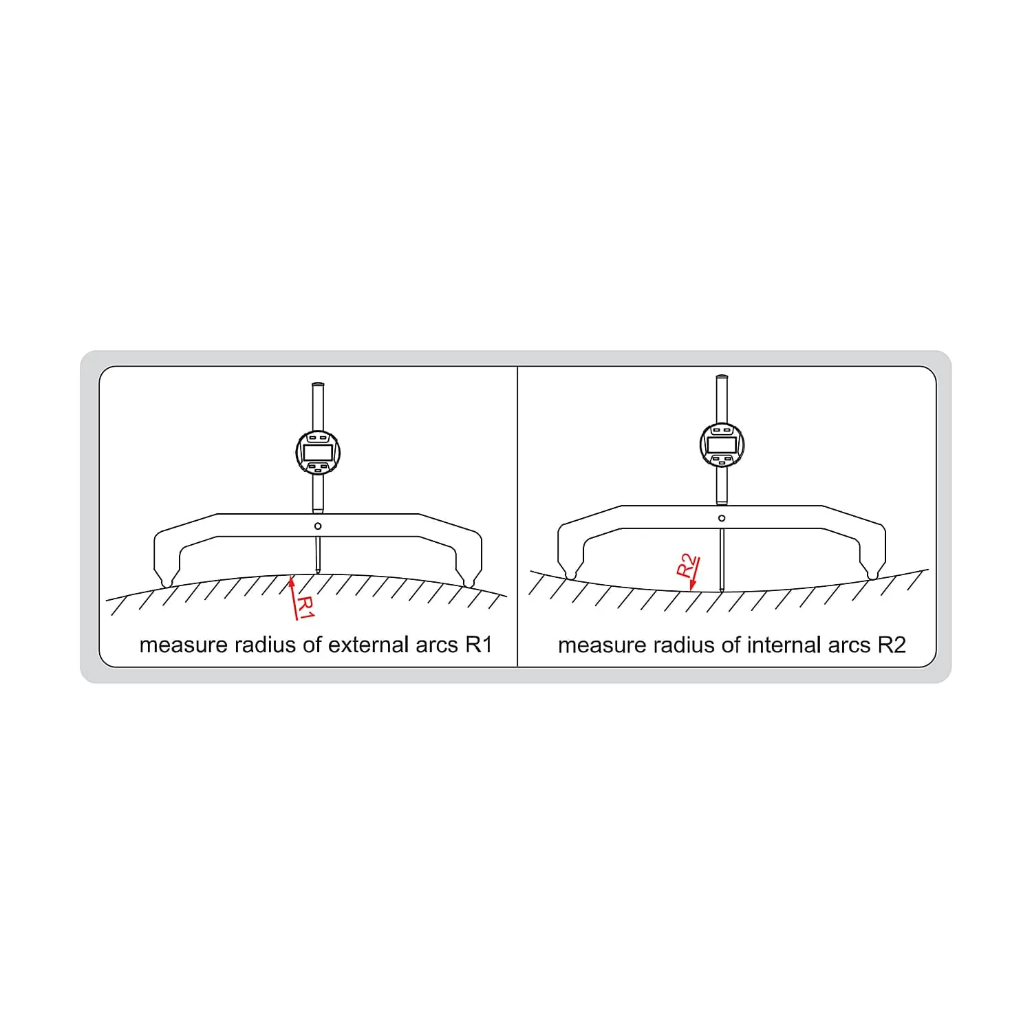 Insize 100 - 625 mm Large Range Digital Radius Gauge, 2512-100