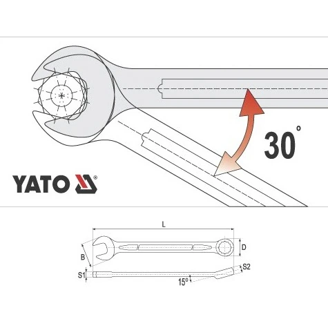 Yato 16 mm Combination Spanner, YT-0345