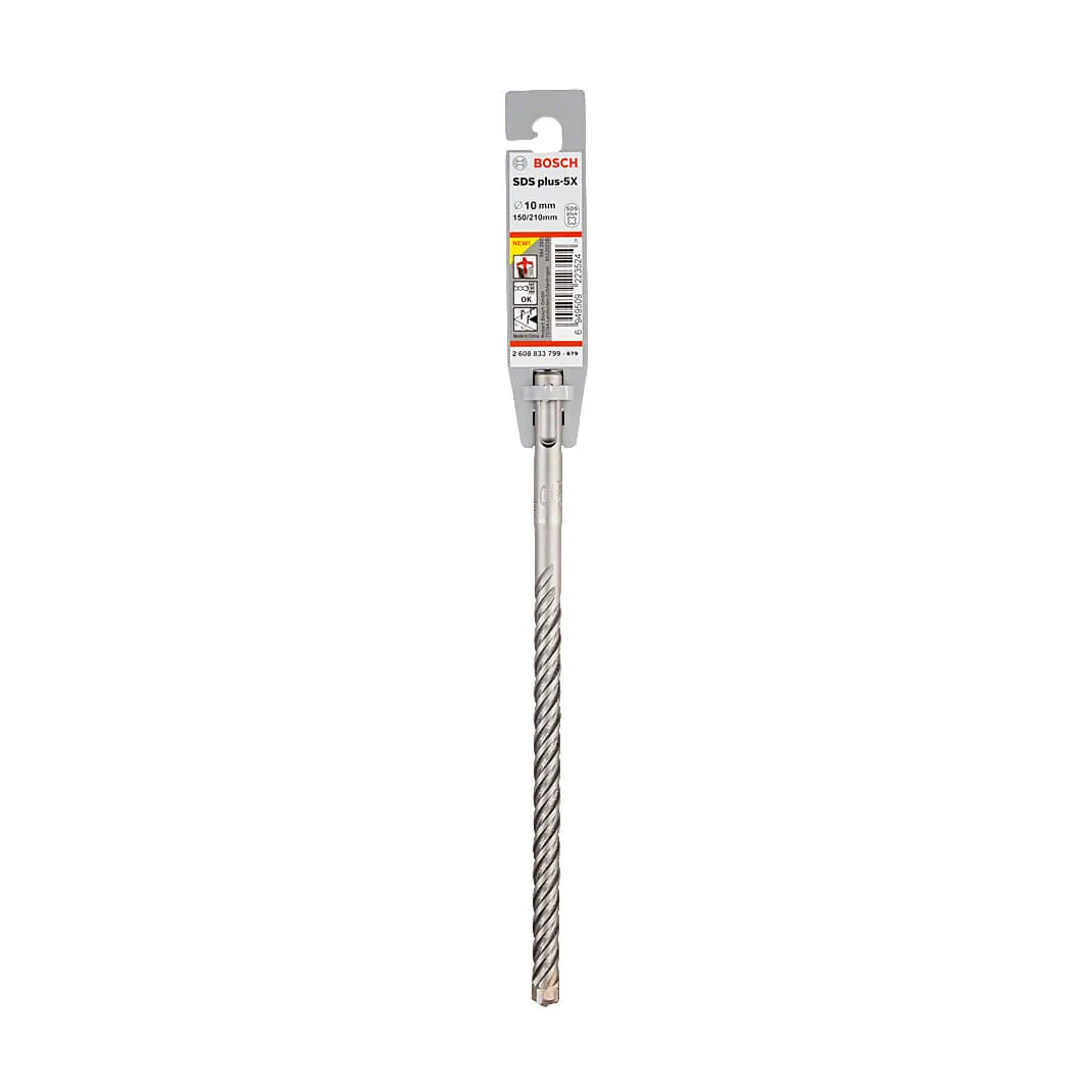Bosch 10 x 150 x 210 mm SDS Plus-5X Hammer Drill Bits, 2 608 833 799