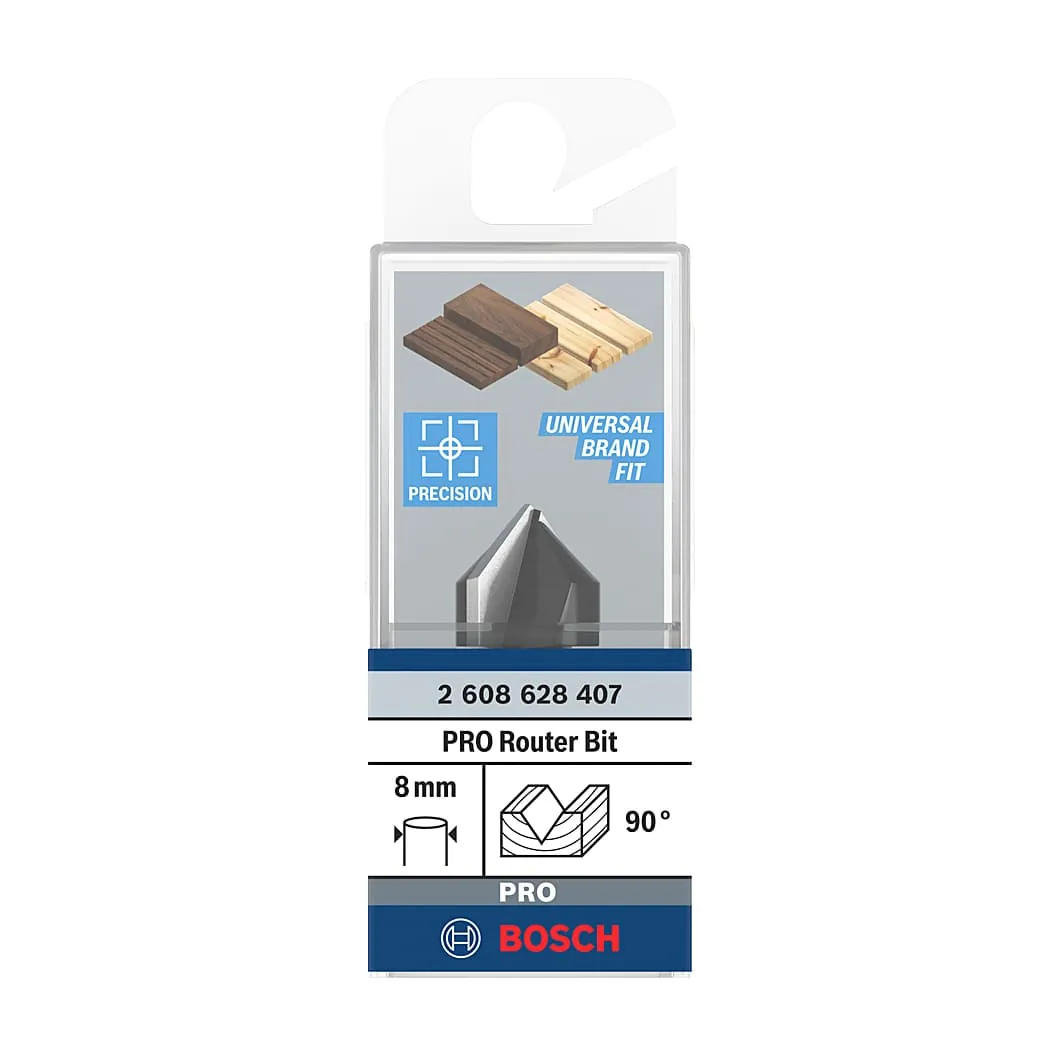 Bosch 16 mm Pro Router Bit (V-Groove Bit), 2 608 628 407