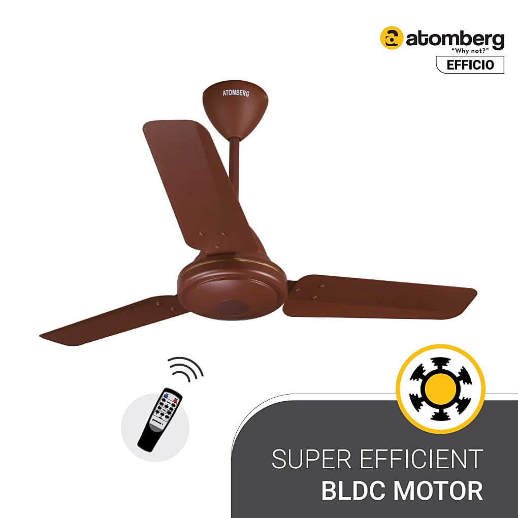 Atomberg Efficio 900 mm Energy Efficient Ceiling Fan With BLDC Motor & Remote (Matt Brown)