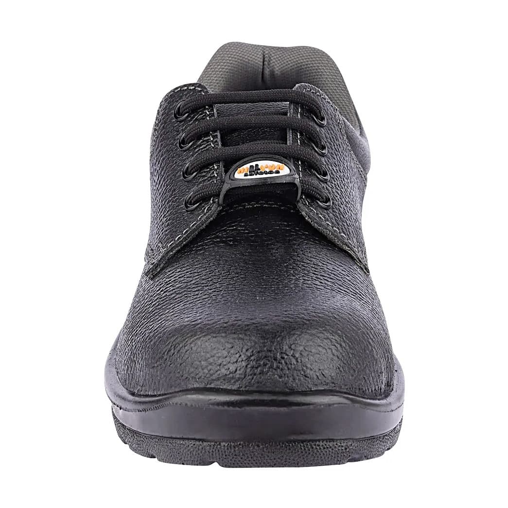Hillson Single Density Leather Safety Shoes - Metal Toe (Black), 2101
