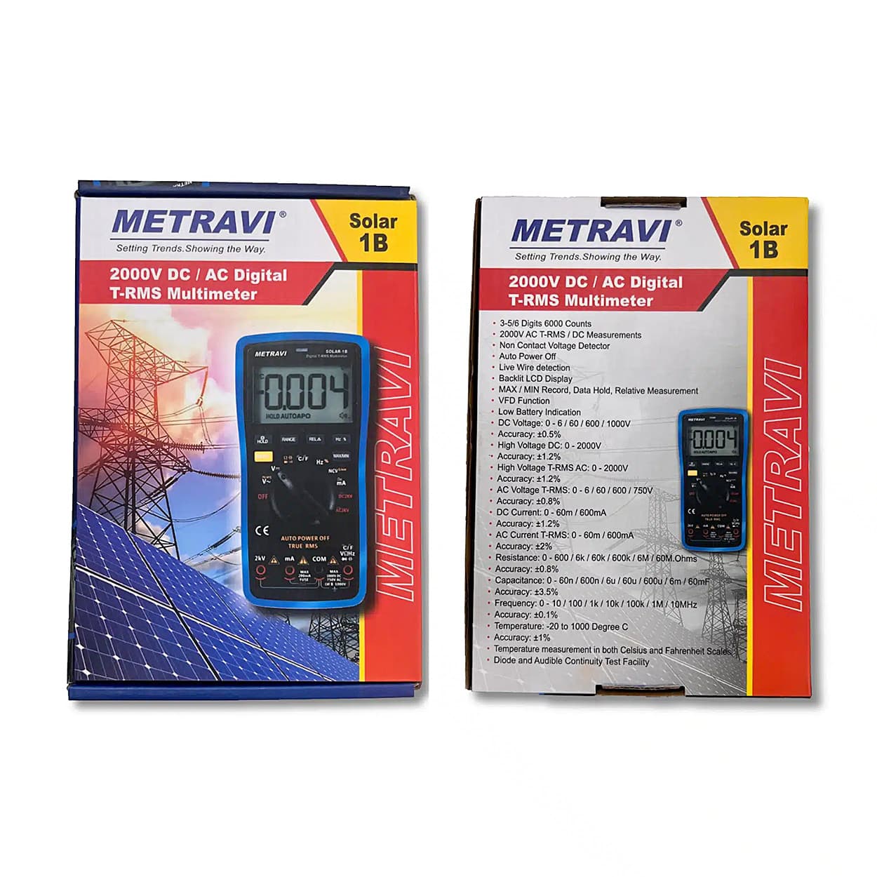 Metravi 2000V AC/DC Digital TRMS Multimeter, Solar-1B