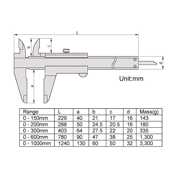 Mitutoyo 200 mm / 8 inch High Accuracy Standard Vernier Caliper, 530-118