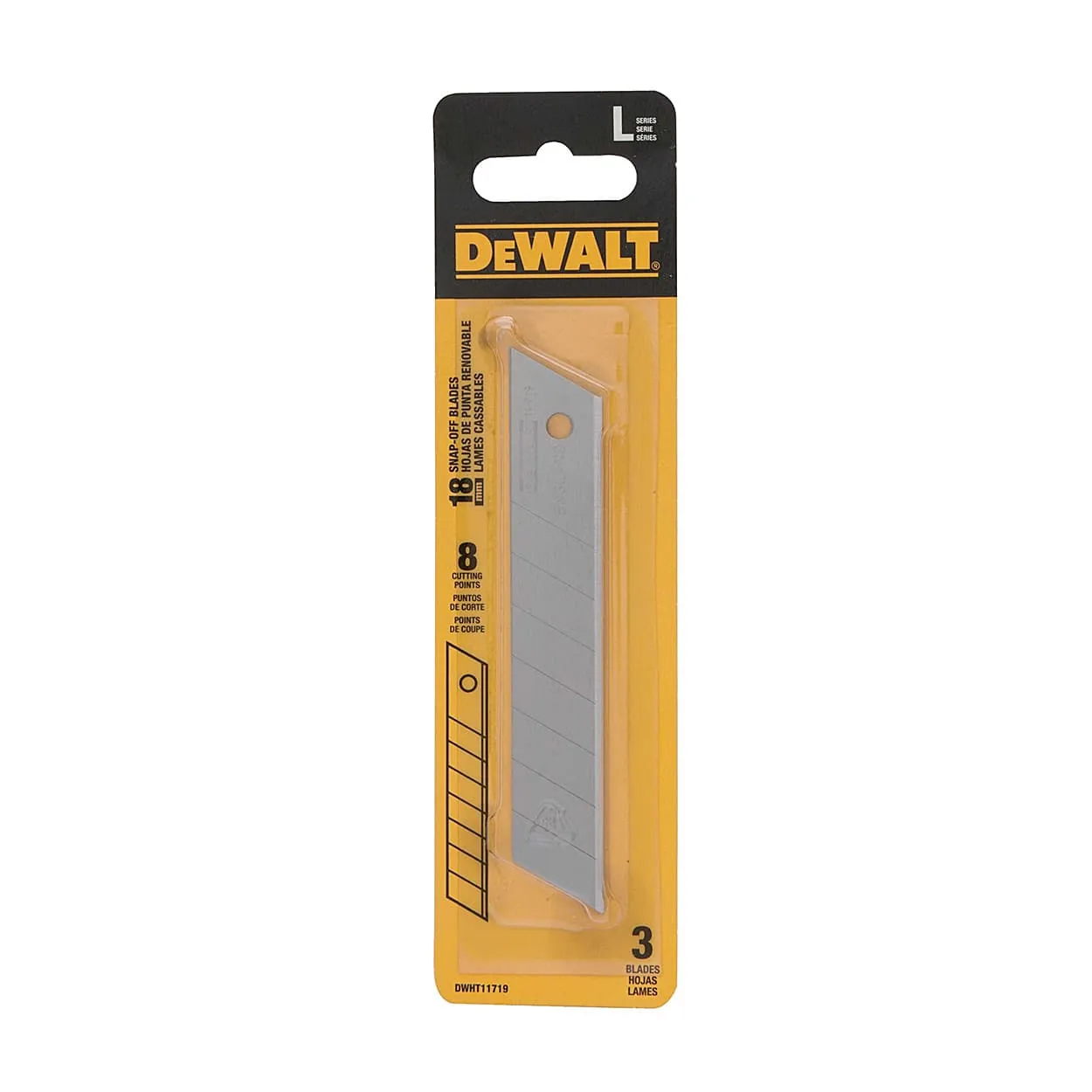 Dewalt 18 mm Snap-off Induction Hardened Blades (Pack Of 3 Pcs), DWHT11719-0