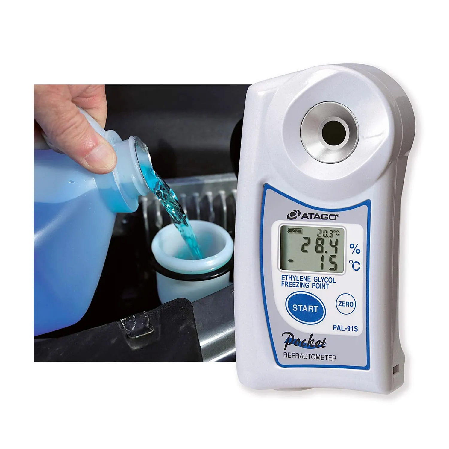 Atago 0.0 - 90.0% Ethylene Glycol Digital Handheld Pocket Refractometer, PAL-91S
