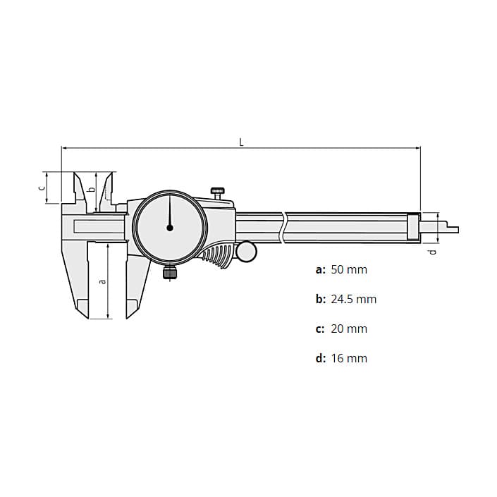Mitutoyo 200 mm / 8 inch Dial Caliper, 505-733