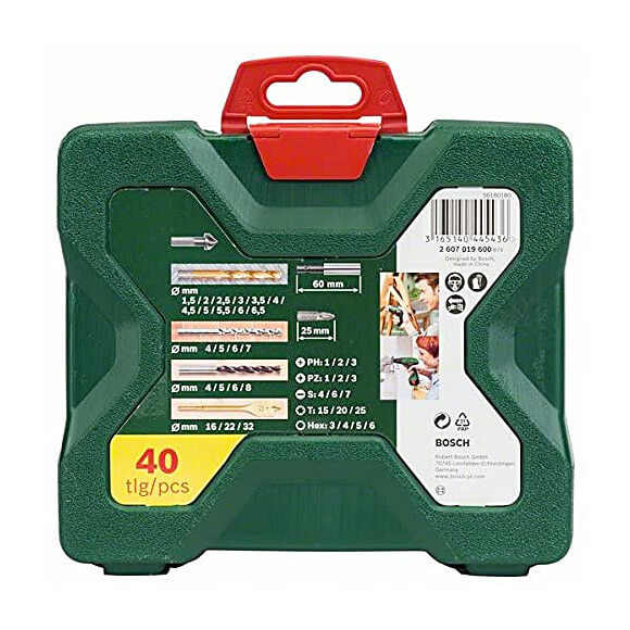 Bosch 40 Pcs X-Line Titanium Accessory Set, 2 607 019 600