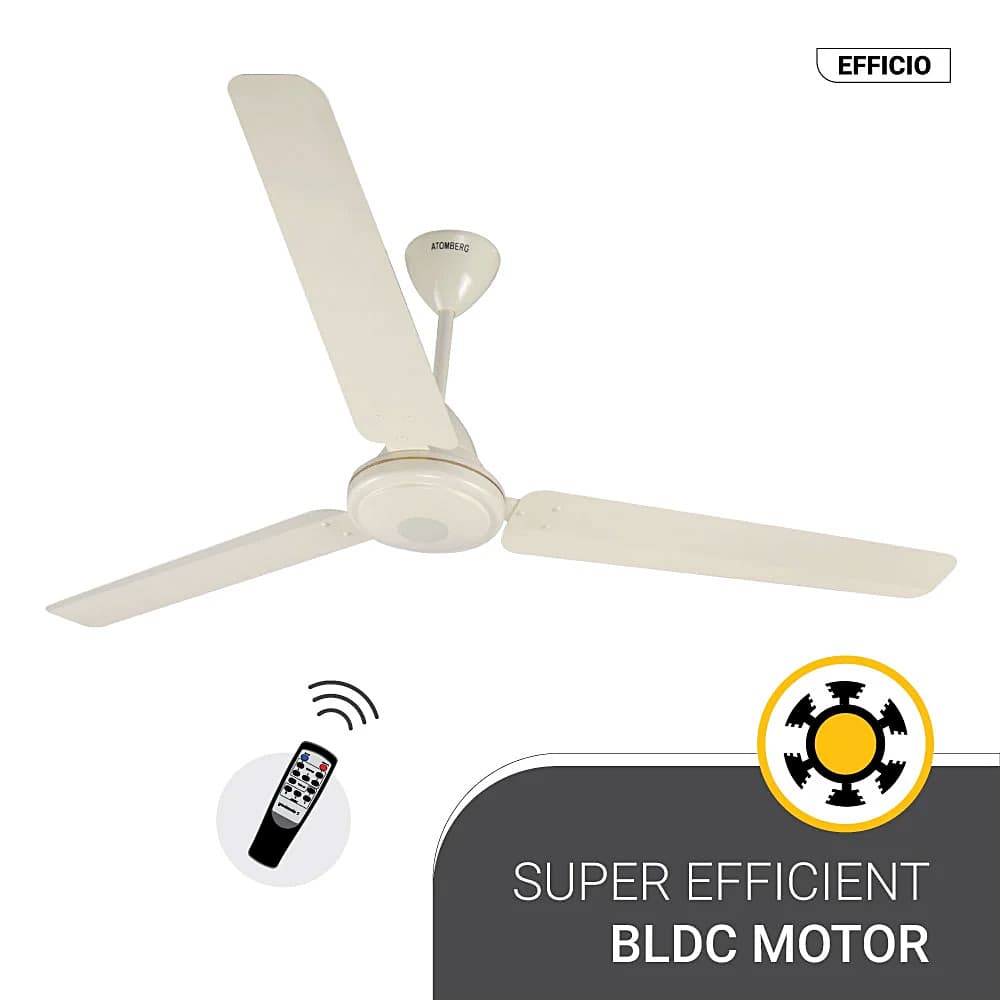 Atomberg Efficio 1400 mm Energy Efficient Ceiling Fan With BLDC Motor & Remote (Ivory)