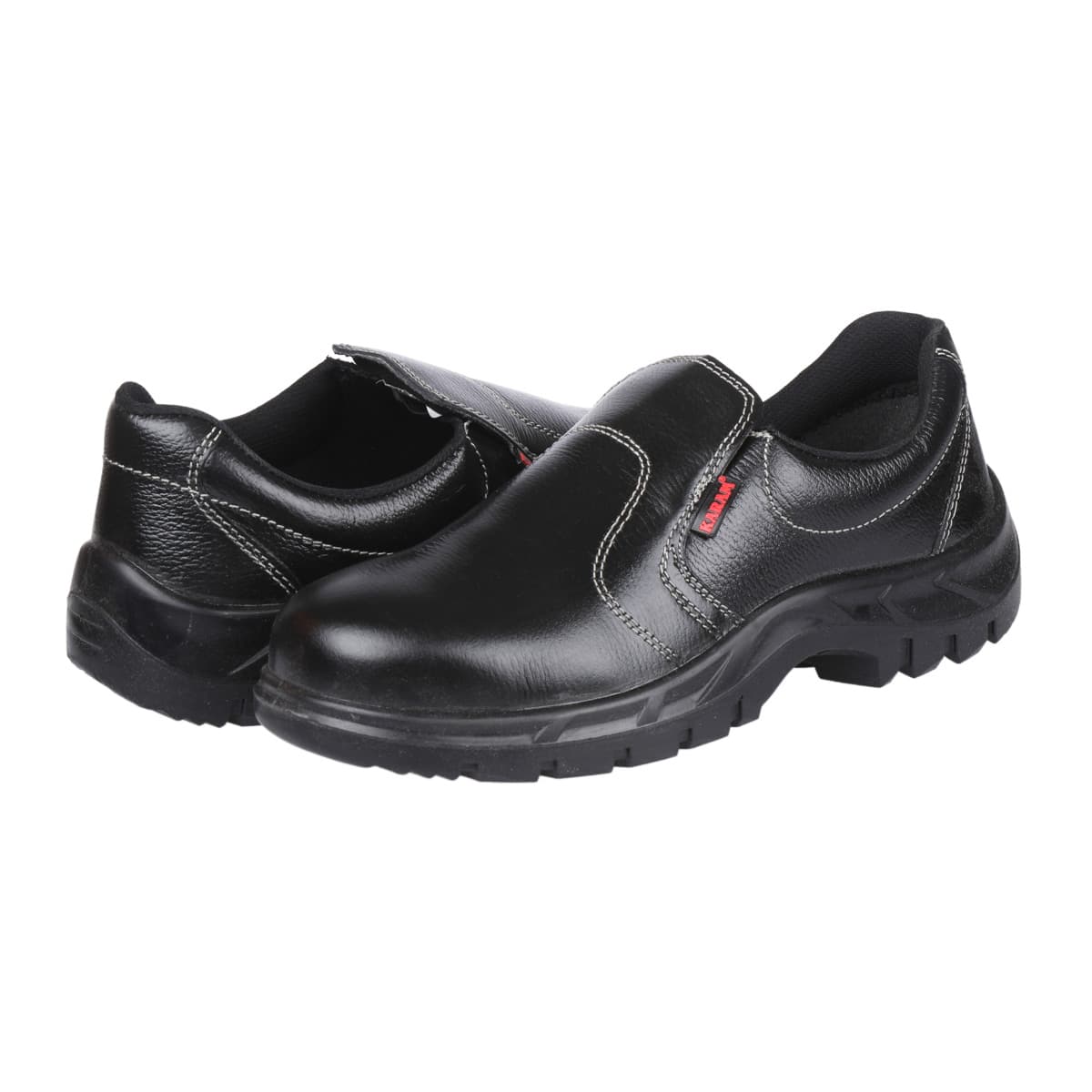 Karam Men's Executive Leather Safety Shoe - Steel Toe (Black), FS04BL