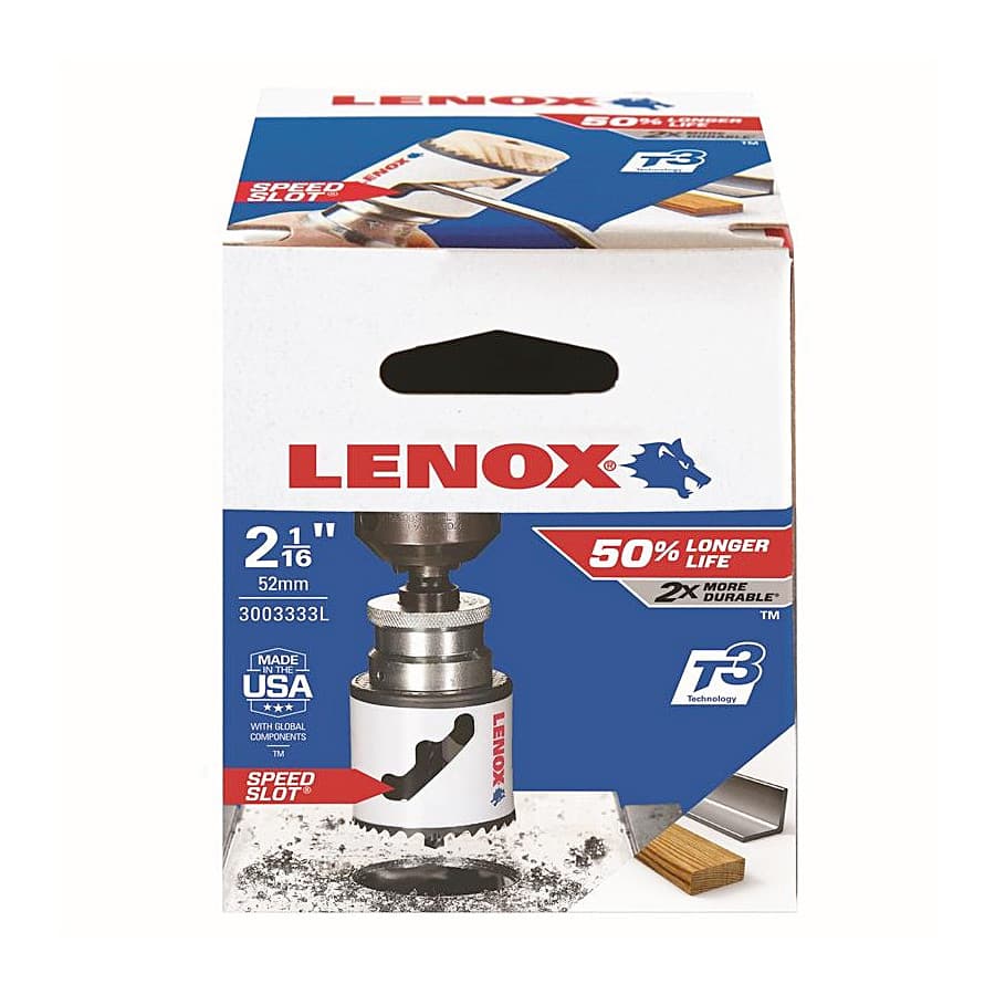 Lenox 52 mm / 2-1/16 inch Bi-Metal Speed Slot Hole Saw With T3 Technology, 3003333L