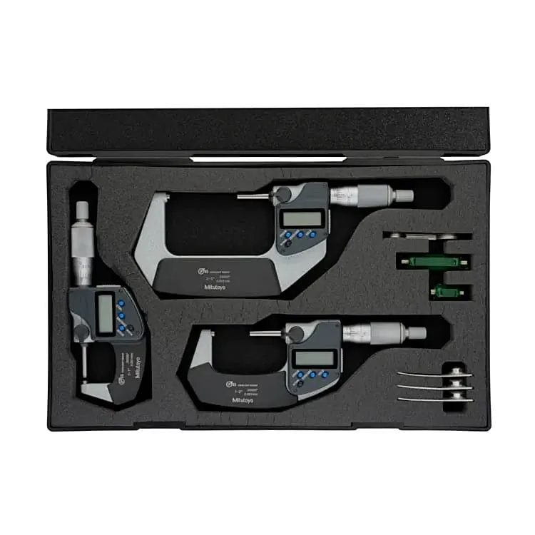Mitutoyo 3 inch / 76.2 mm Digital Micrometer Set (Pack of 3 Pcs), 293-960-30