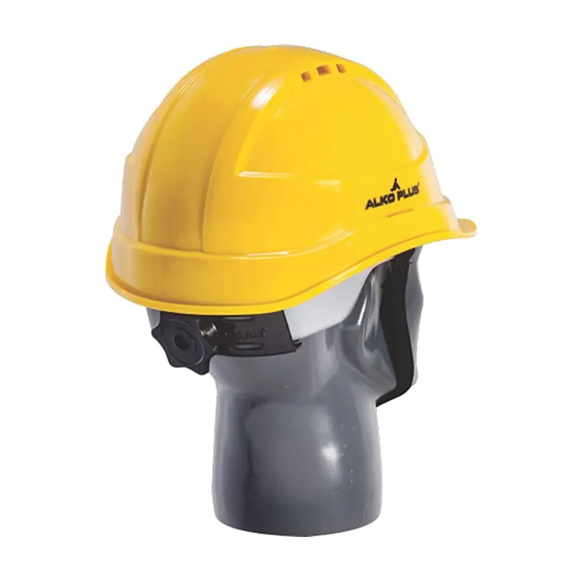 Alko Plus ISI Marked Ventilation Safety Helmet with Six-point Plastic Suspension & Ratchet Fit Adjustment, APS 131