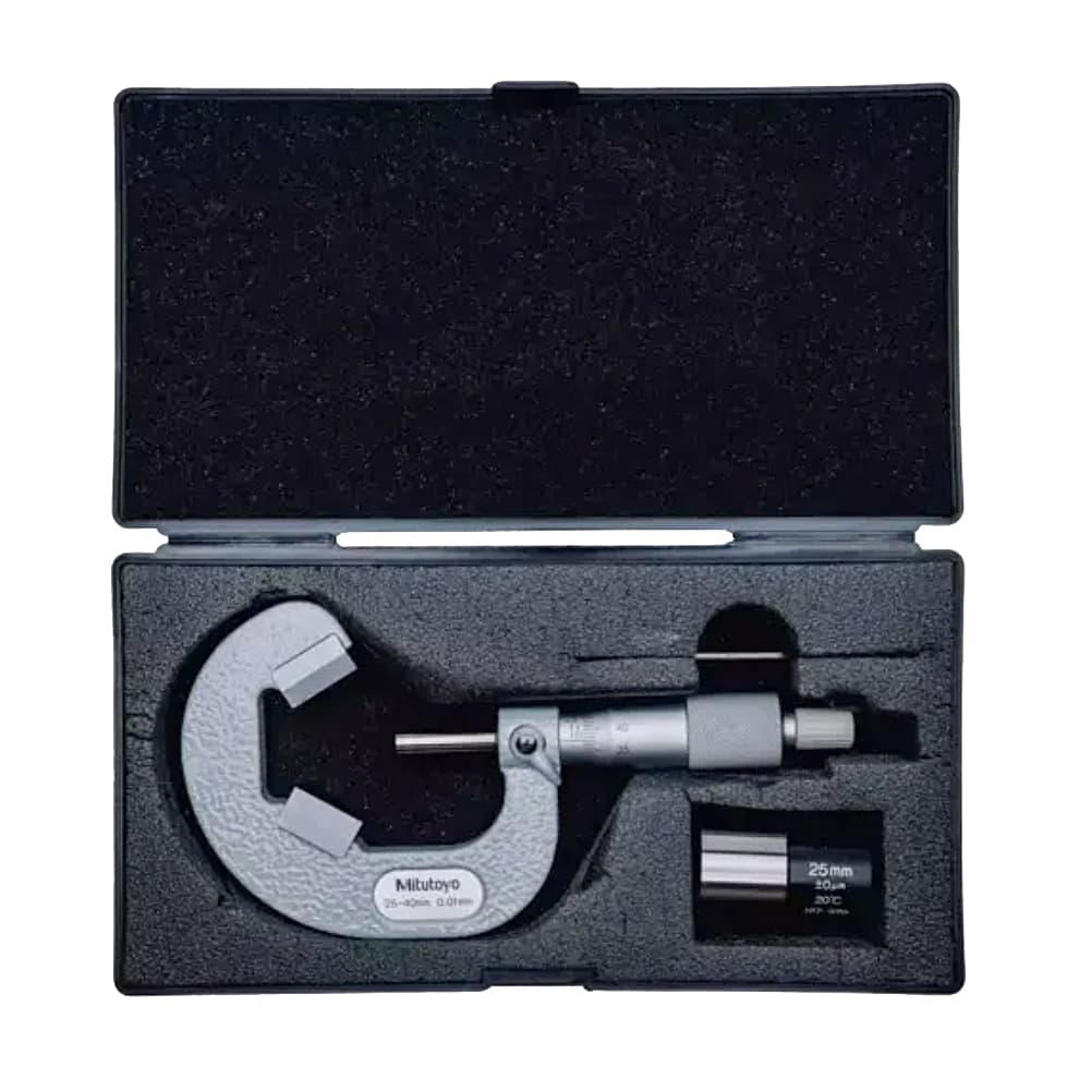 Mitutoyo 25 - 40 mm V-Anvil Micrometer with Carbide Tip (3 Flute), 114-103