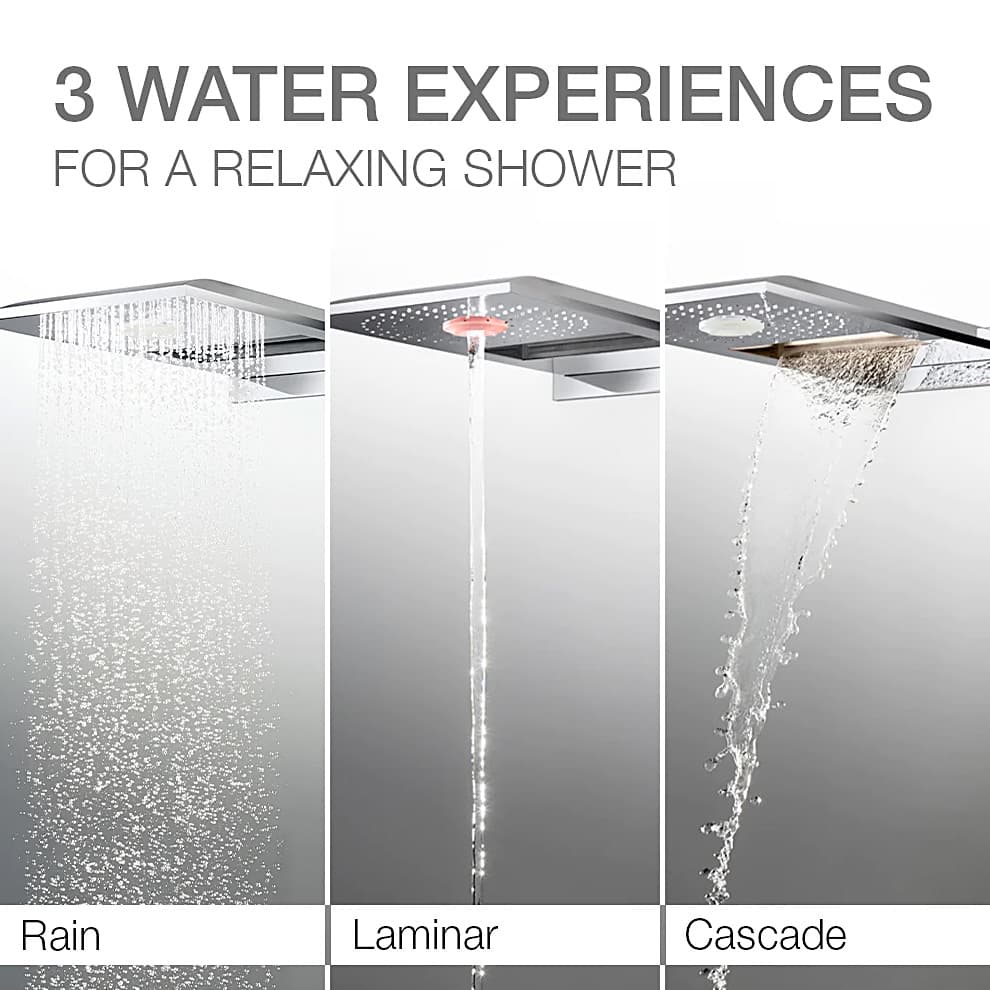 Kohler Beitou 534 x 254 mm Wall Mount Multi Function Rain Panel In Polished Chrome Finish, K-72830IN-L-CP