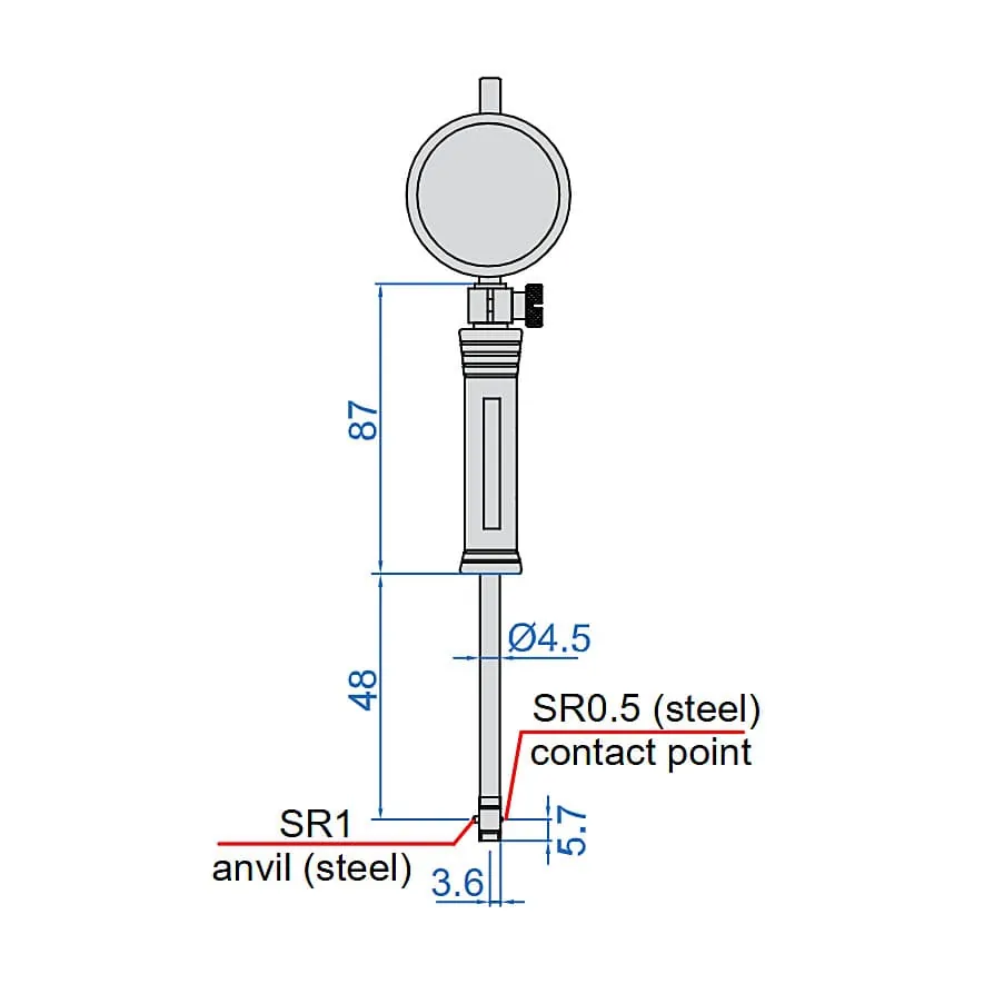 Insize 6 - 10 mm Precision Bore Gauge for Small Hole without Dial Indicator, 2284-10