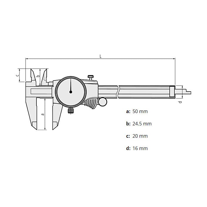 Mitutoyo 200 mm / 8 inch Dial Caliper, 505-731