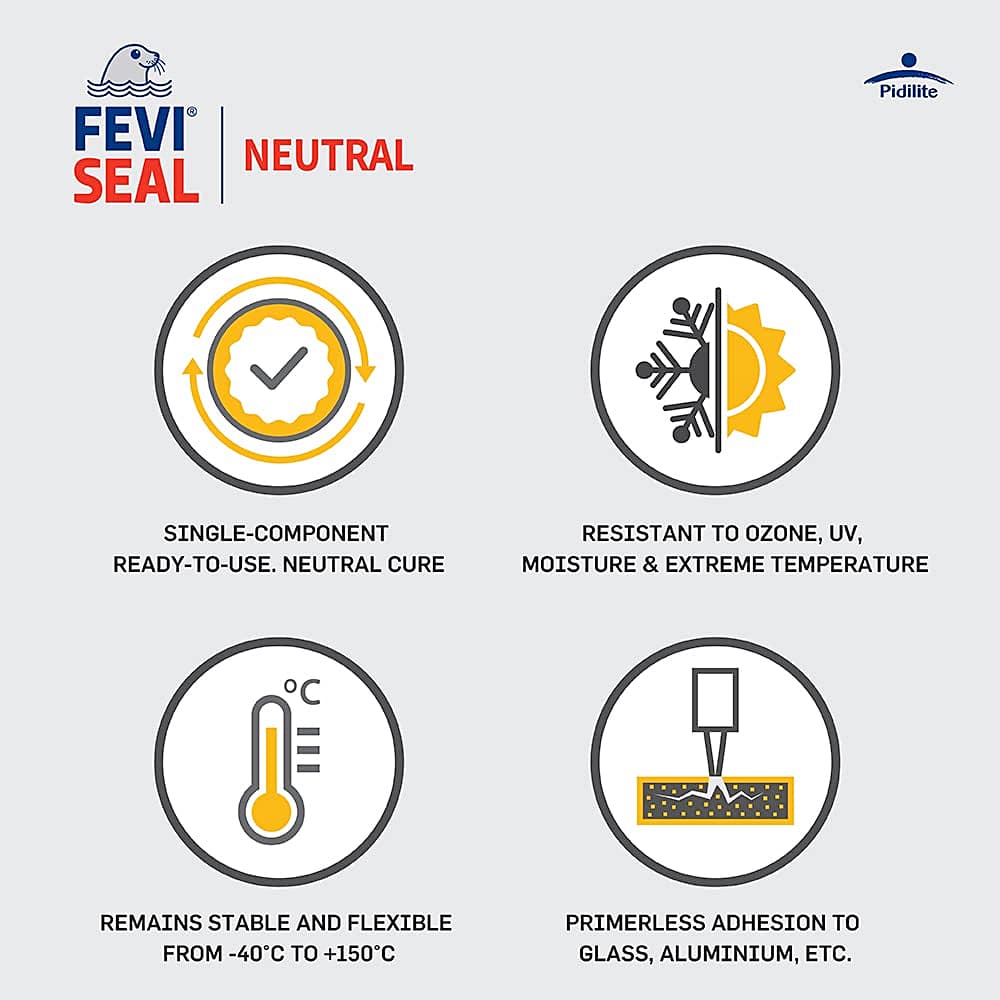 Feviseal Neutral Pro 280 ml Silicone Sealant (Pack of 24 Pcs)