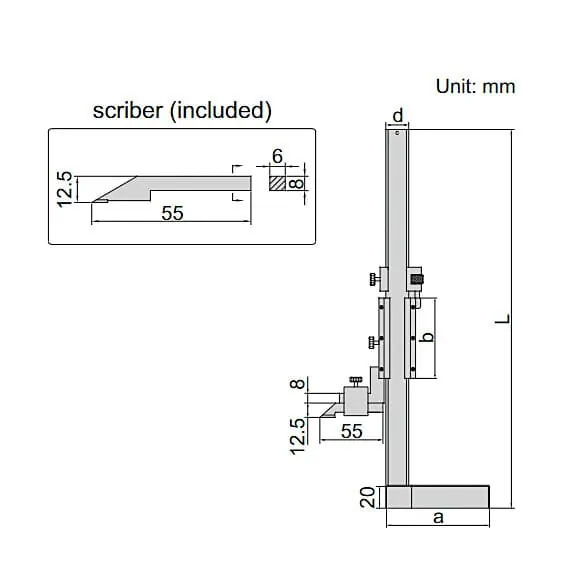 Insize 200 mm Vernier Height Gauge, 1253-200