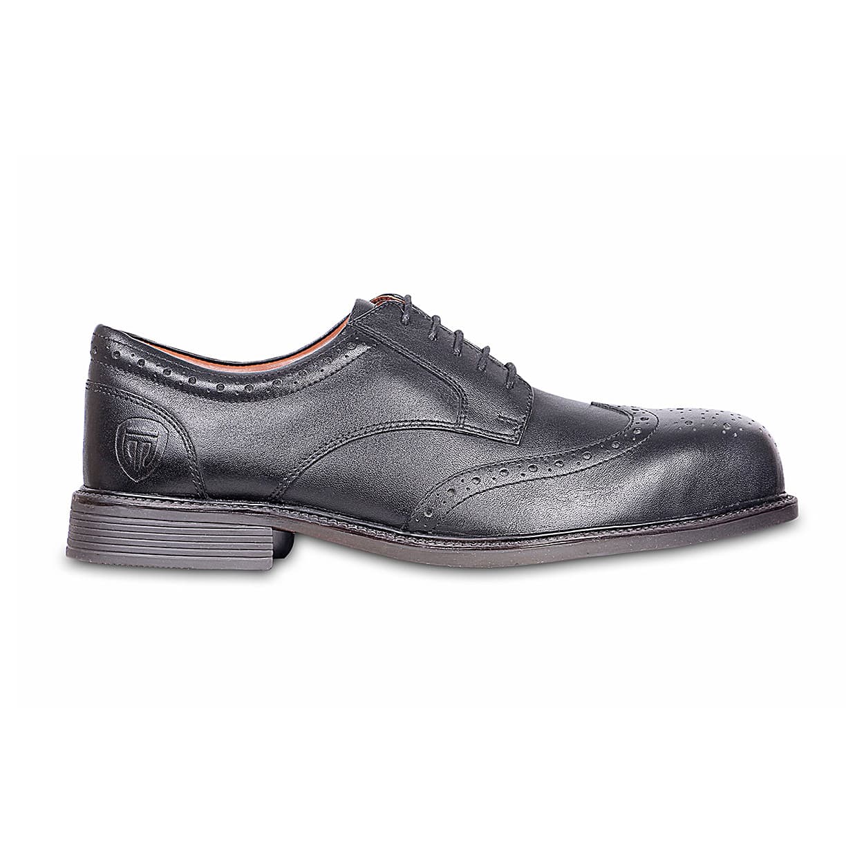 Tagra Derby Ankle PU Leather Safety Shoes - Steel Toe (Black), Fort Lo