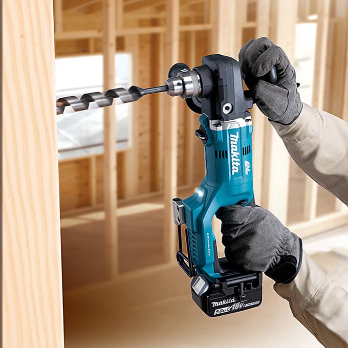 Makita 18V LXT BL 13mm Cordless Angle Drill with Rapid Charger & 2 Pcs 5.0Ah Batteries, DDA450RTE