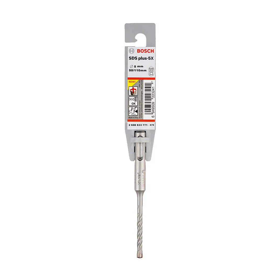 Bosch 5.00 x 50 x 110 mm SDS Plus-5X Hammer Drill Bits, 2 608 833 771
