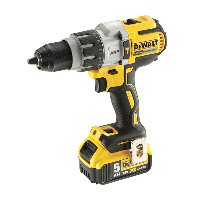 Dewalt 18V / 13mm XR Li-ion Premium Cordless Hammer Drill Machine Driver with Brushless Motor with 2x5.0Ah Battery Included, DCD996P2-QW