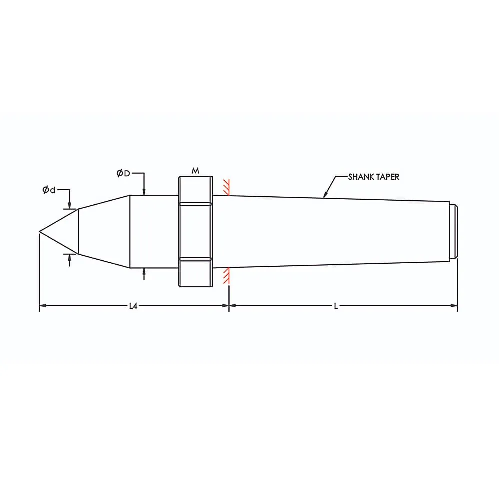 Tooltech MT-5 CNC Extended Dead Centre (With Draw Off Nut)