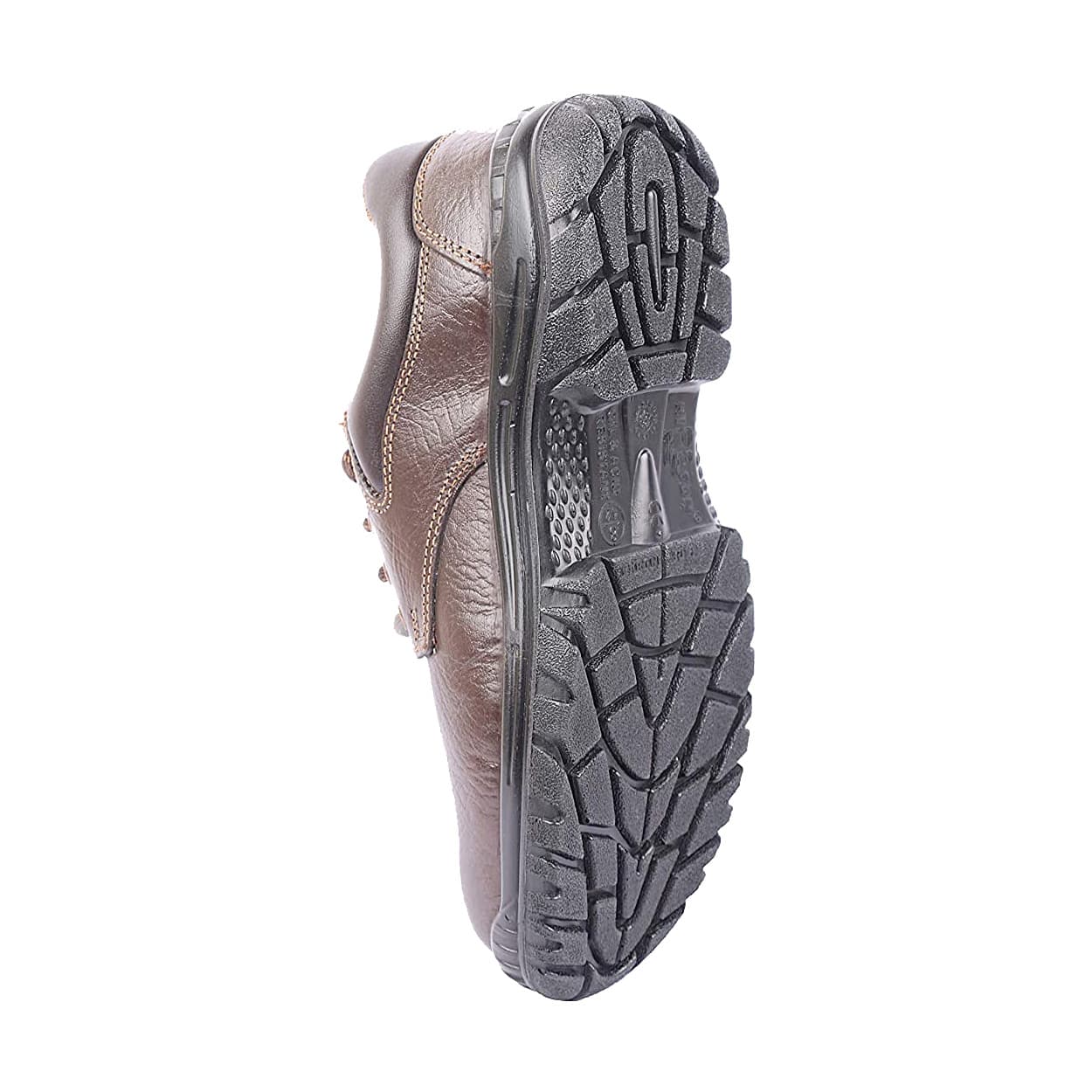 Hillson ISI Marked Single Density Grain Leather Argo Safety Shoes - Steel Toe (Brown & Black)
