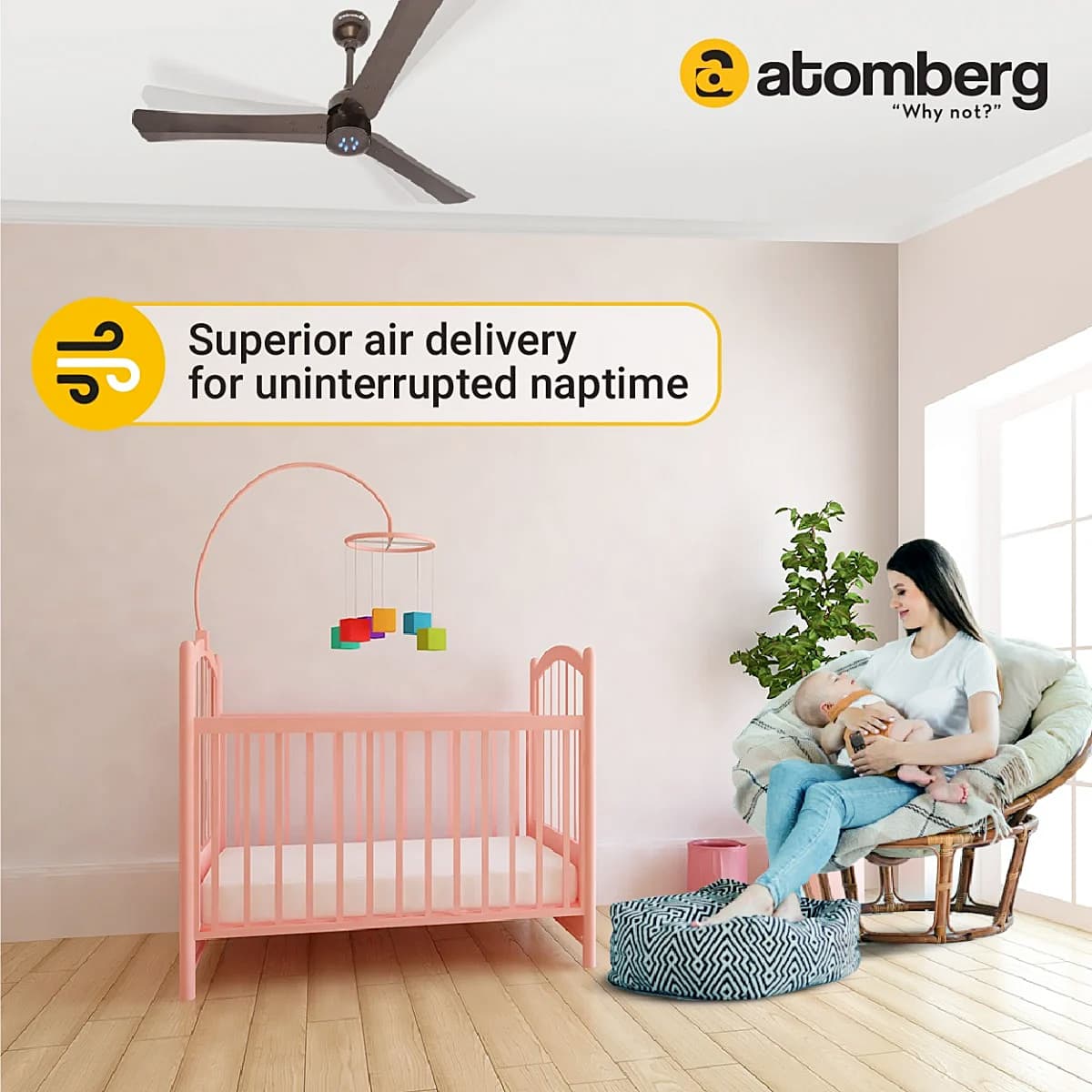 Atomberg Renesa+ 1200 mm Energy Efficient Dust Resistant Ceiling Fan With BLDC Motor & Remote (Earth Brown)