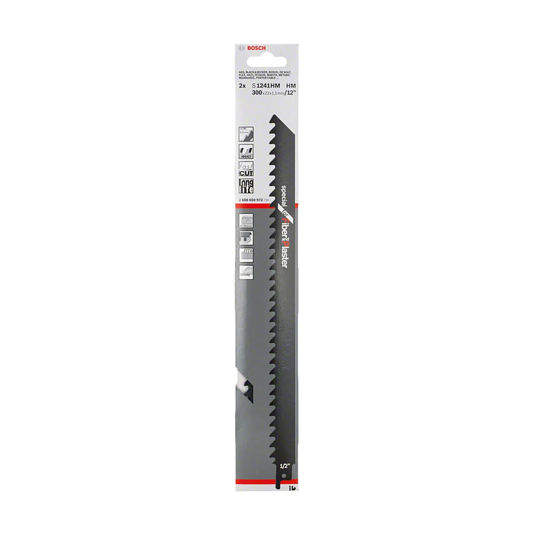 Bosch 300 mm Reciprocating Saw Blades Endurance For Aerated Concrete (S 1241 HM), 2 608 650 972