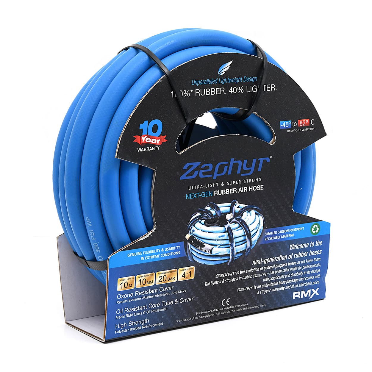 Zephyr 10 Mtr / 10 mm Next-Gen General Purpose Rubber Air Hose, ZA1010