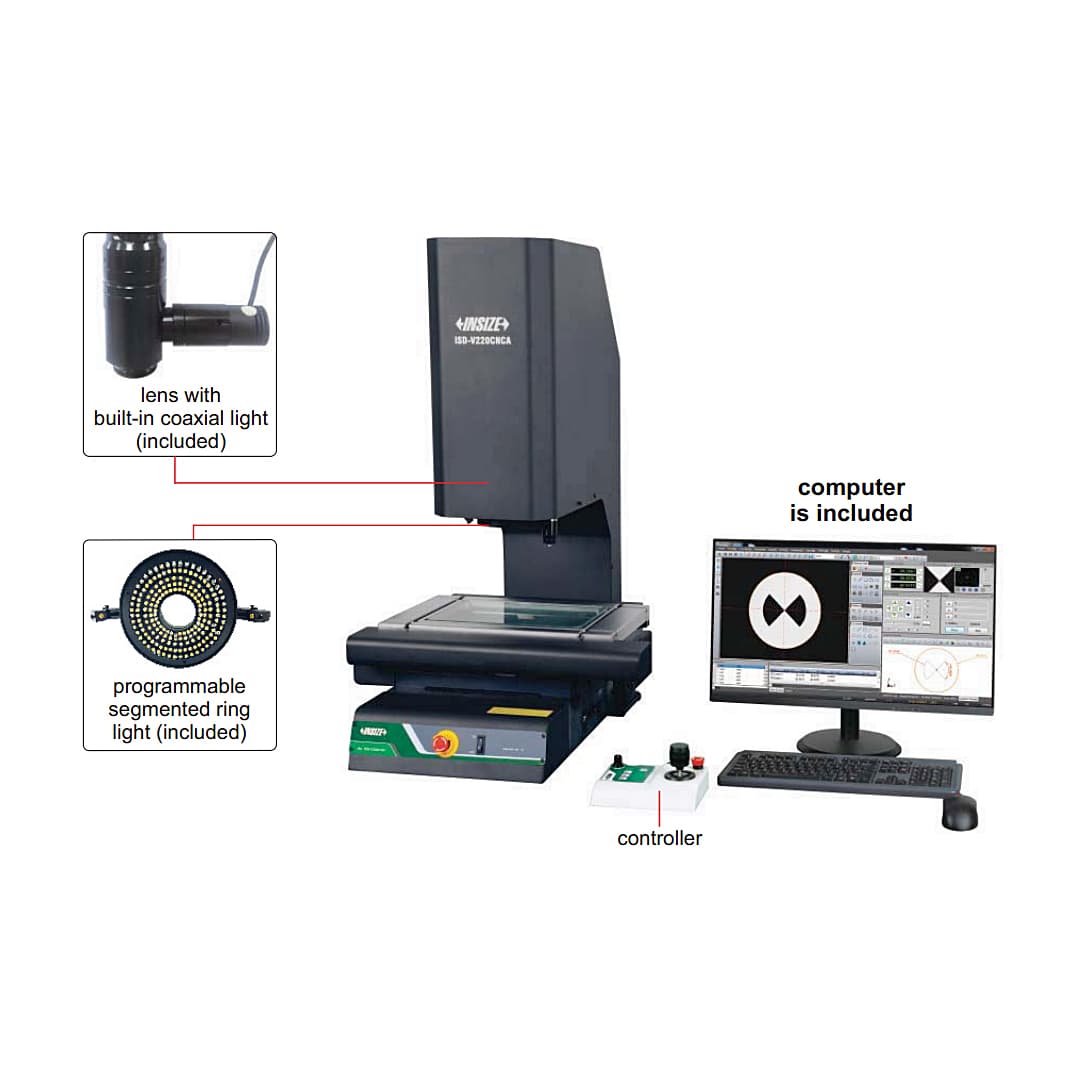Insize 220 x 120 x 150 mm CNC Vision Measuring System with Computer and Without Desk, ISD-V220CNCA
